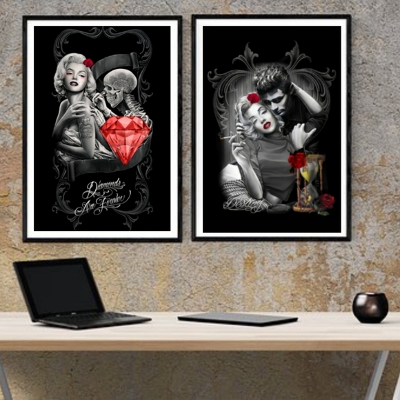 Marilyn Monroe Red Gangster Poster Set - Picture 1 of 1